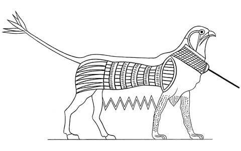 Ancient Egyptian Griffin Coloring Page